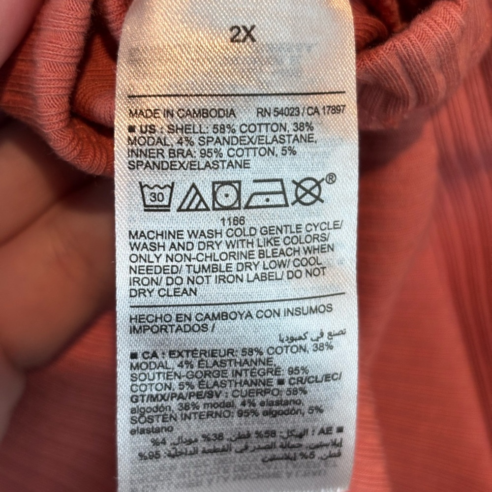 Old Navy Plus 2X One Shoulder Ribbed Tank Top Mauve Pink Built-In Bra - Picture 11 of 11